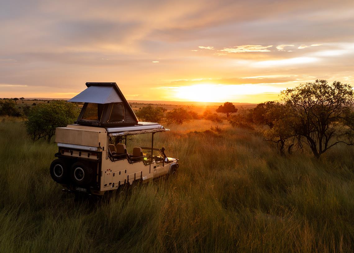 sunset from the Beest 6x6 from roving bushtops