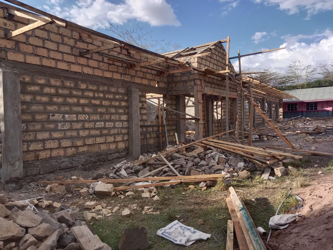 building construction at Bisalala school