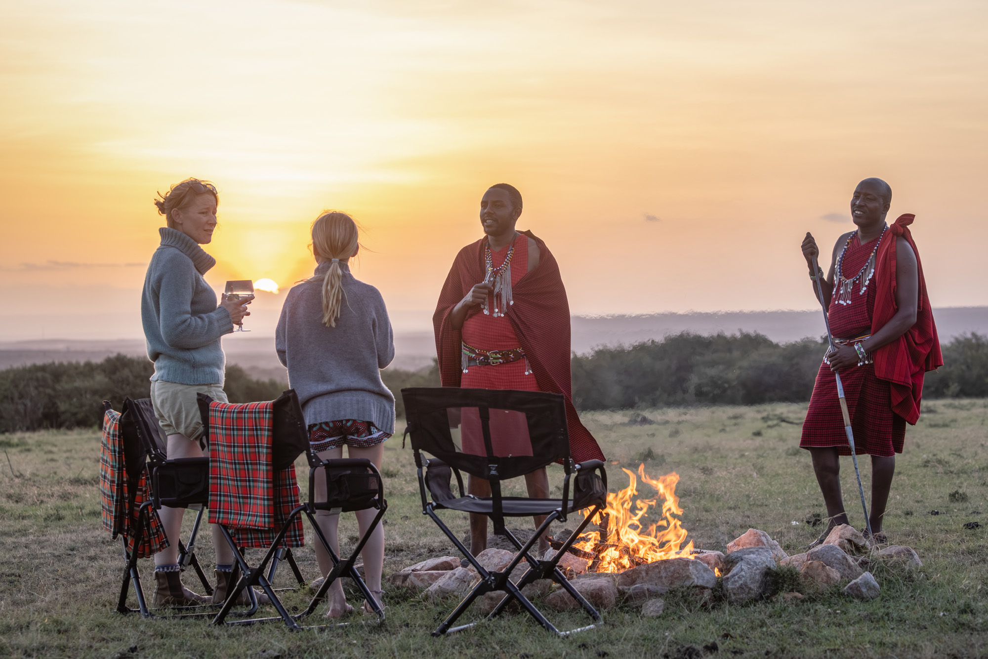 Guests enjoying an immersive luxury safari experience